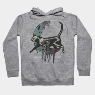 Cat Skeleton over the moon Hoodie